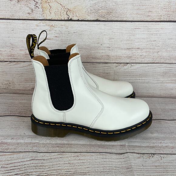 Dr. Martens 2976 Quad Womens Sz 11 Chelsea Boots White Leather Slip On - Picture 4 of 9